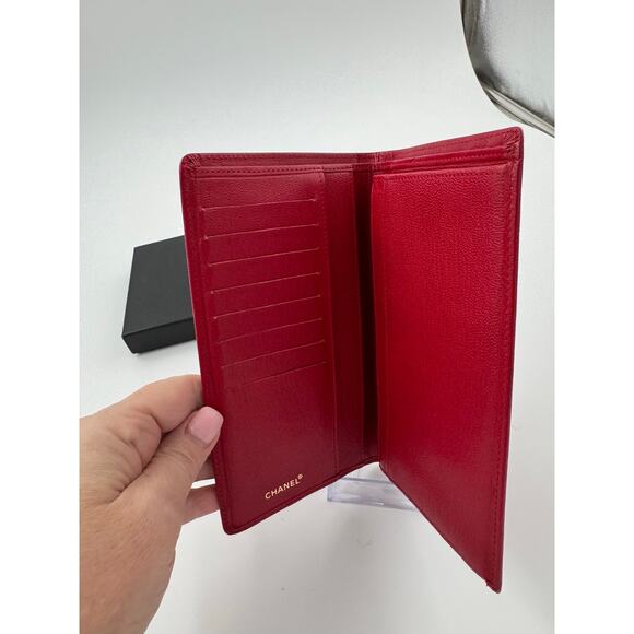 Chanel Classic Long Wallet Red Caviar Leather with Gold CC Logo - Picture 5 of 8